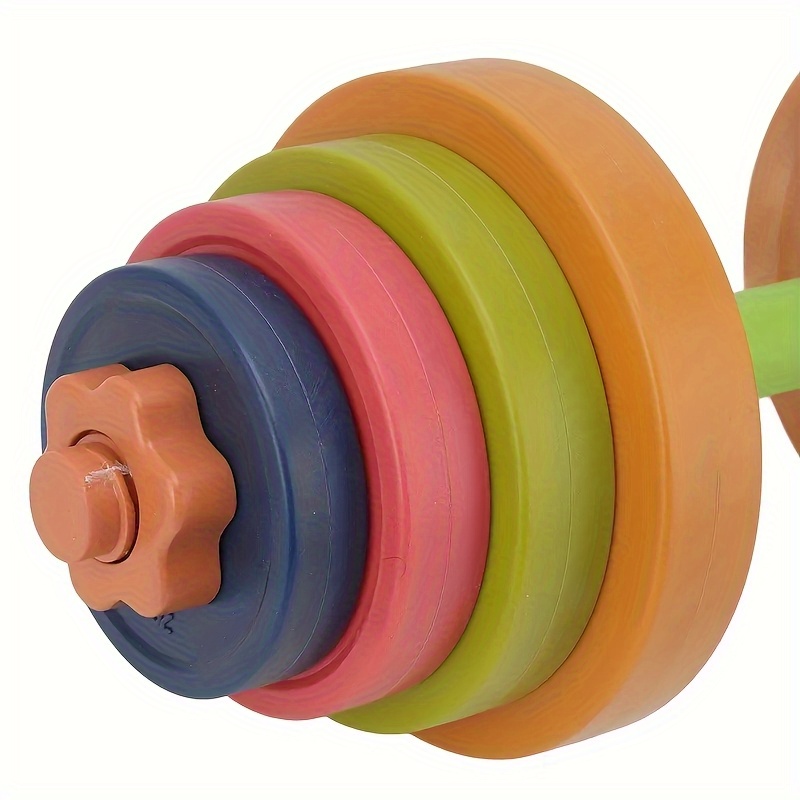 Adjustable Colorful Weight Barbell - Multi-Color ABS Weight Bar with Adjustable Plates, Ideal for Home Gym and Exercise, Exercise Equipment|Adjustable Weight Bar|Durable Construction, Weightlifting Barbell