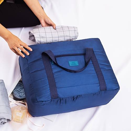 portable large capacity travel storage bag foldable luggage bag with zipper travel luggage organizer with handle