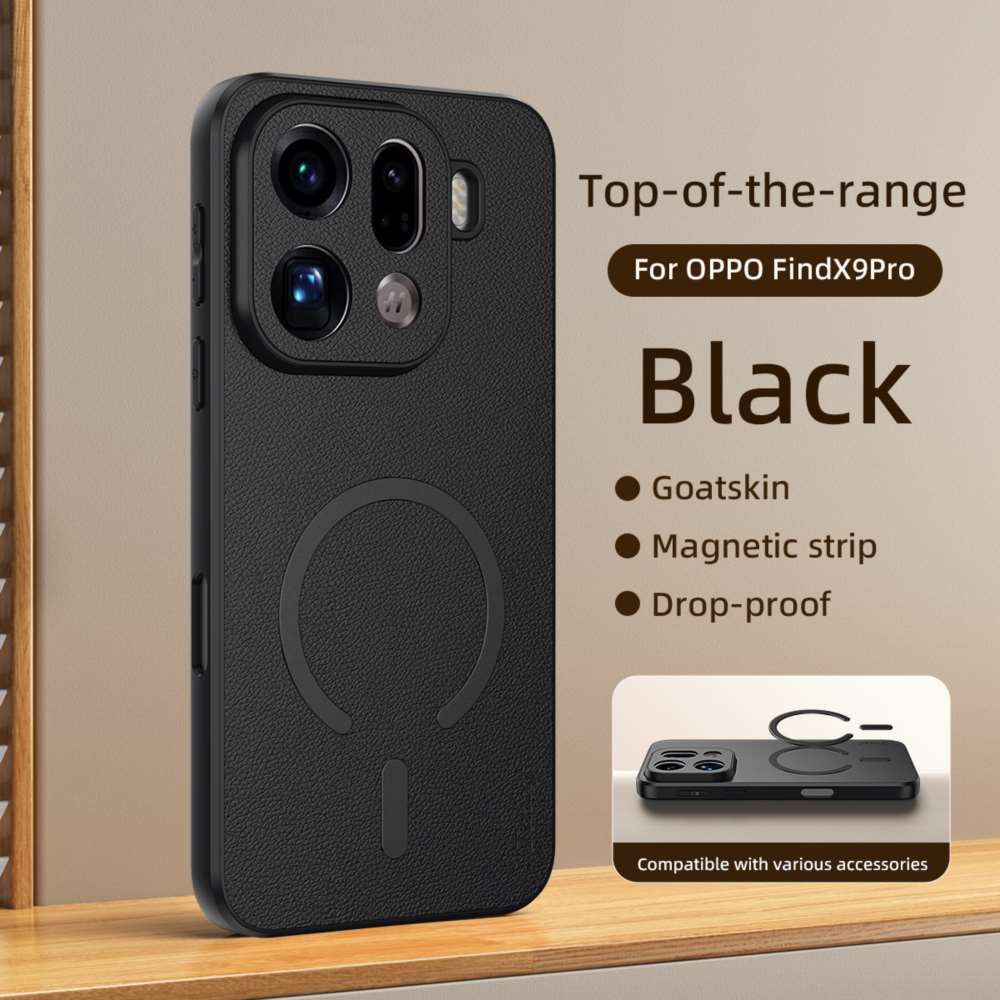 TEMU Phone Case - Goatskin Magnetic Suction Series Is Suitable For Oppo Find X9 Pro Stylish, Easy, Durable, Dirt-resistant Protective Case Find X9