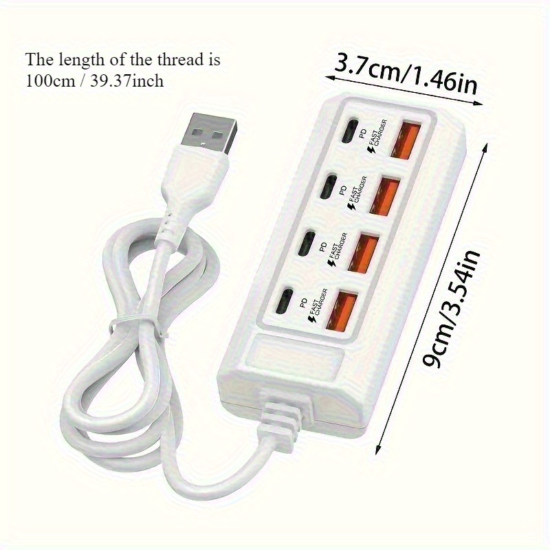 TEMU 4/8 Port Usb Fast Charger | Charging For Tablets, Laptops & Smart Devices | Compatible With 5v Usb Devices | Charging Station, Laptop Charger, ,