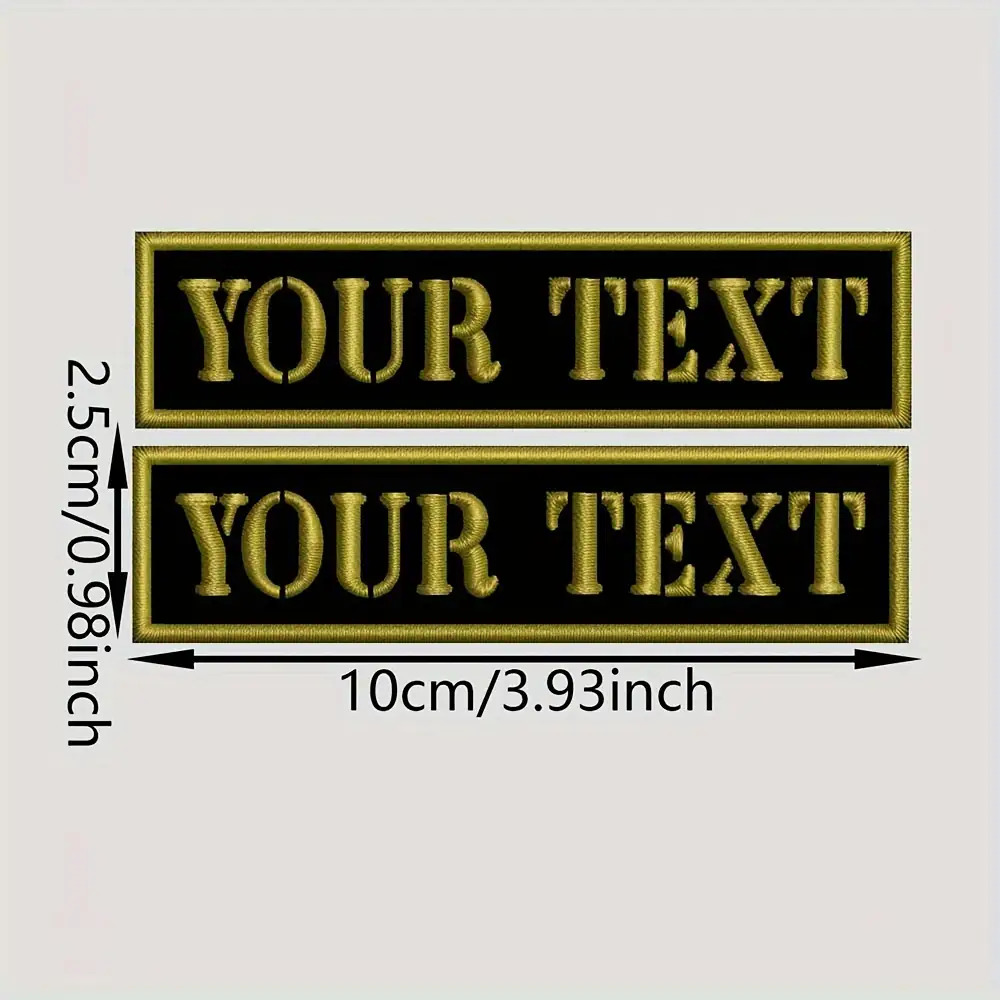 TEMU [custom Embroidery Cloth Patches] 2 Custom Made Name Text Embroidery Cloth Patches - Personalized Clothing Decoration Stickers With Hook And