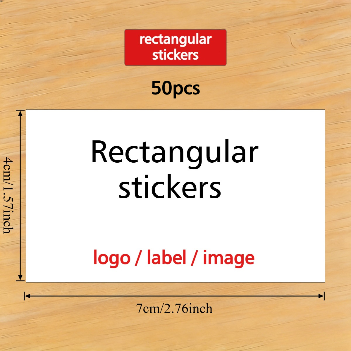 TEMU Rectangle 30/50/100pcs Multi-specification Sticker Labels - High-quality Waterproof Stickers, Personalized Text/image/logo/photo, For Addresses,