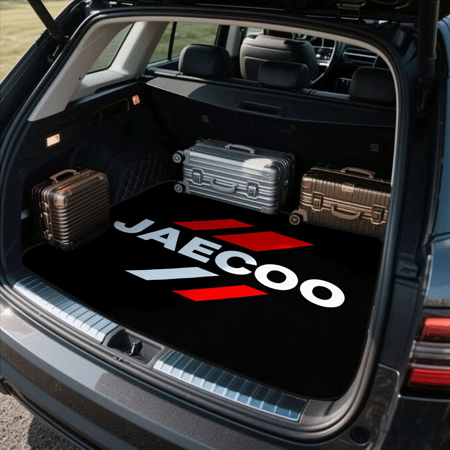 TEMU 1pc -2 2d Flat Non-3d Printed Design Car Trunk Mat - Suitable For Most Car Models, Protects From , Stylish Interior Accessory, Dust-proof,