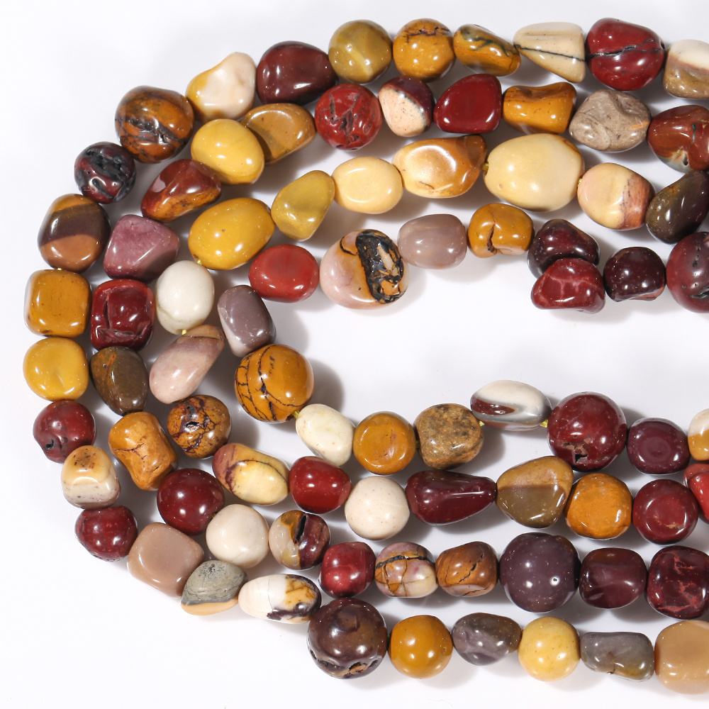 Natural Earthy Tones Mookaite Jasper Tumbled Beads, 5-8mm