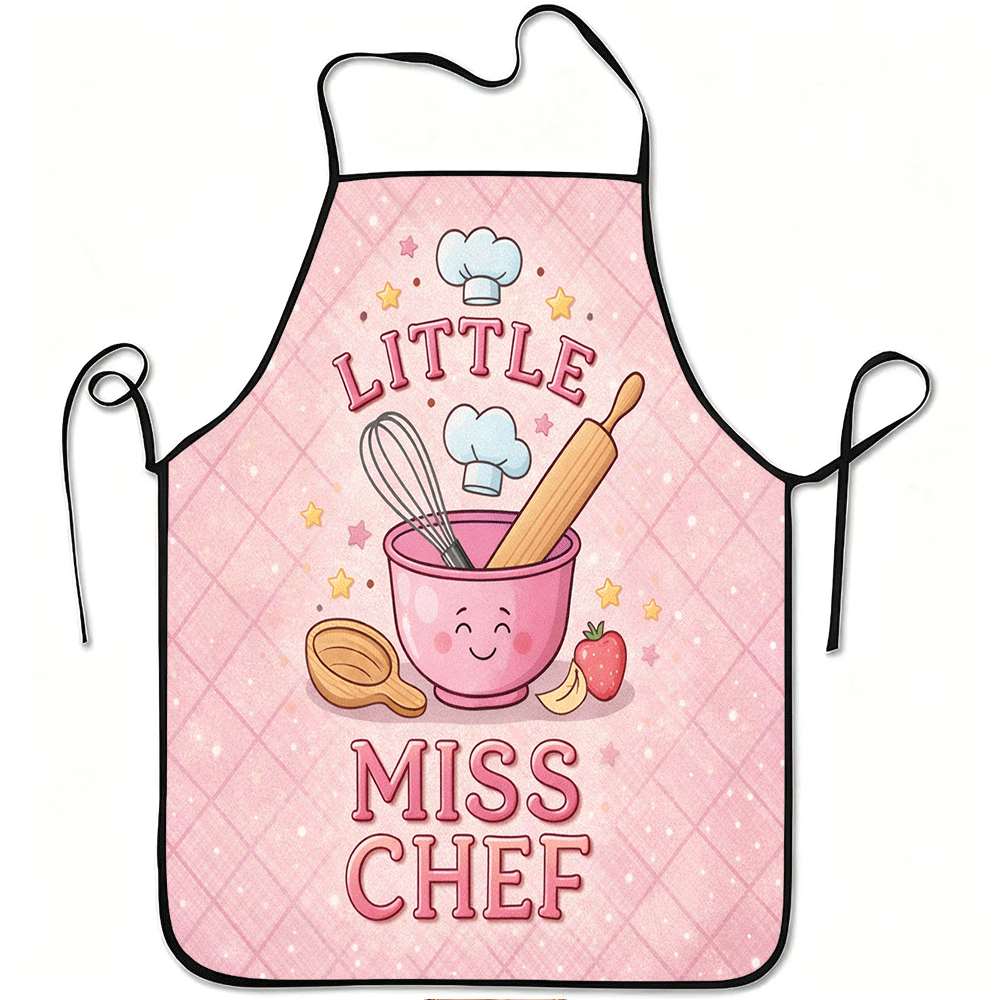 TEMU 1pc Little Girl Chef Apron, Sturdy And Durable With , Made Of Polyester, Suitable For Wearing During Kitchen Cooking, Gardening, Fruit Picking,