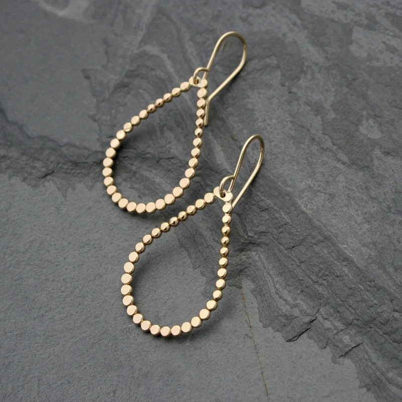 TEMU Vintage-inspired Hollow Pendant Earrings - Posts & Beaded Design, Parties, Anniversaries, And Daily Wear - Ideal Gift For Birthdays, Jewelry|vintage Earrings|alloy Construction, Cute Earrings