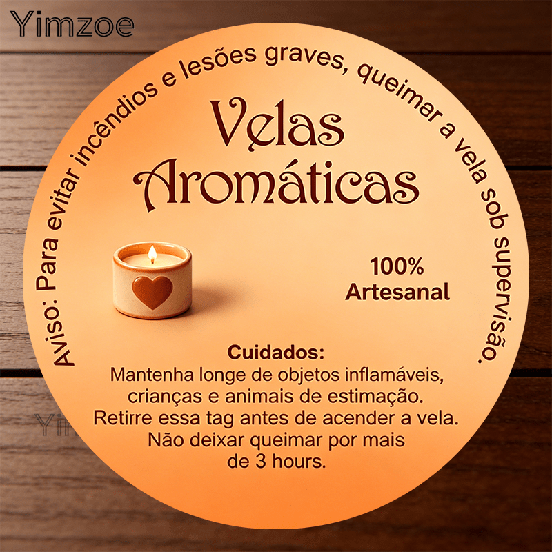 TEMU Yimzoe Warm Scented Candle Safety Round Stickers - With 