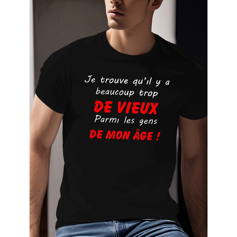 

Humorous French Men's Short-sleeve Summer Tee