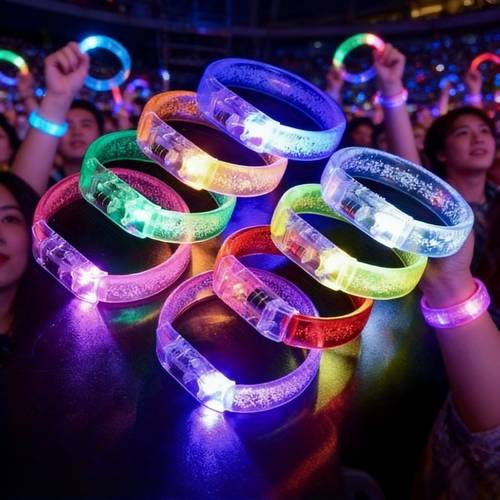 10pcs led glow b celets ndom mixed colors ow luminous party supplies suitable for carnivals birthdays and music festivals