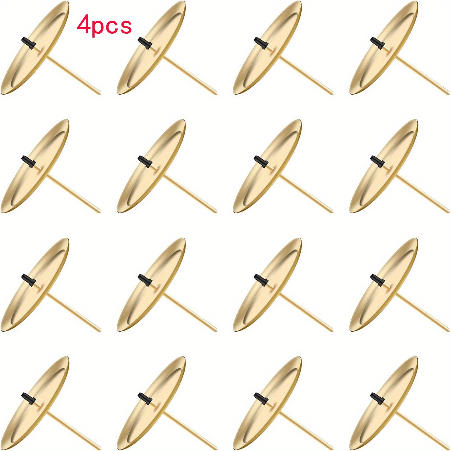 TEMU 4pcs/6pcs/10pcs Set Of Advent Wreath Candle Holders, Metal Candle Holders, 6cm/2.4-inch Candle Holders, Golden Advent Candle Holders For Advent,