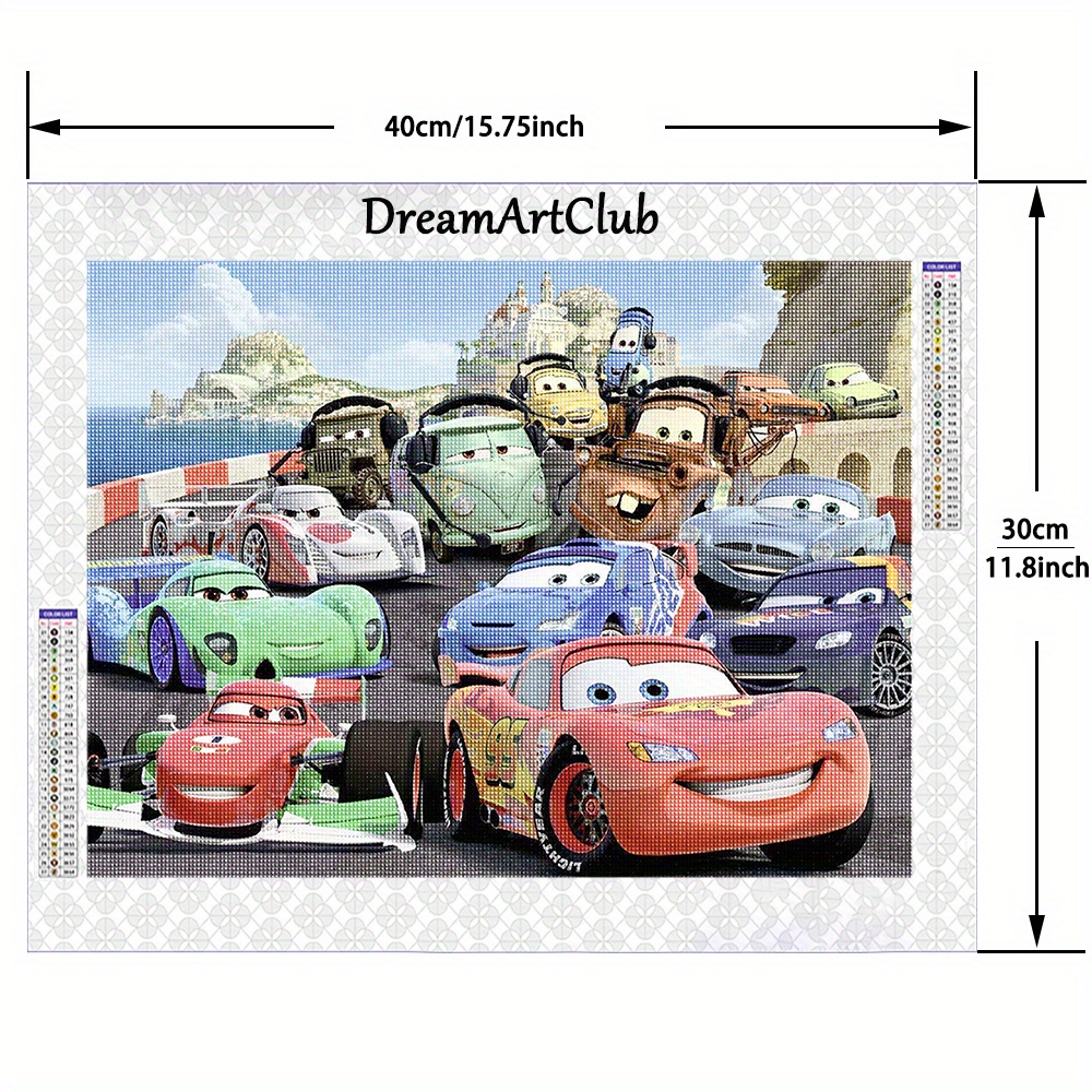 TEMU 30x40cm/11.81x15.75" Round Diamond Painting Diy Kit - 5d Home Decor, Cartoon Canvas Art With Lightning , , , Home Or Office Decor, Home Decor