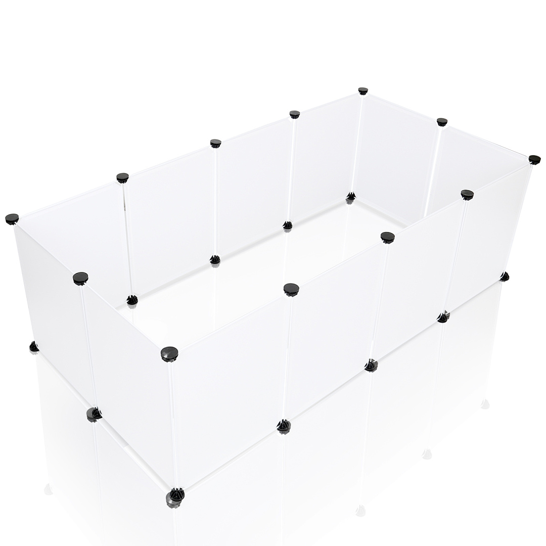Image of Portable Transparent Indoor Puppy Playpen & Dog Fence Suitable For Small Dogs - Pet Pen With Assembly, Panel, Lightweight Barrier For Potty Training, For,, Balcony, For Small Pets (no Setup)