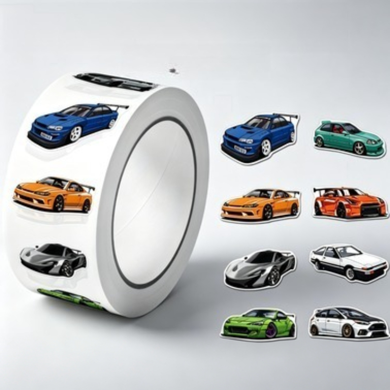 TEMU 500 Stickers/roll, Racing-themed Roll Stickers, Instagram-style, High-value, Cool And Creative Phone Case Sealing Stickers, Decorative Office