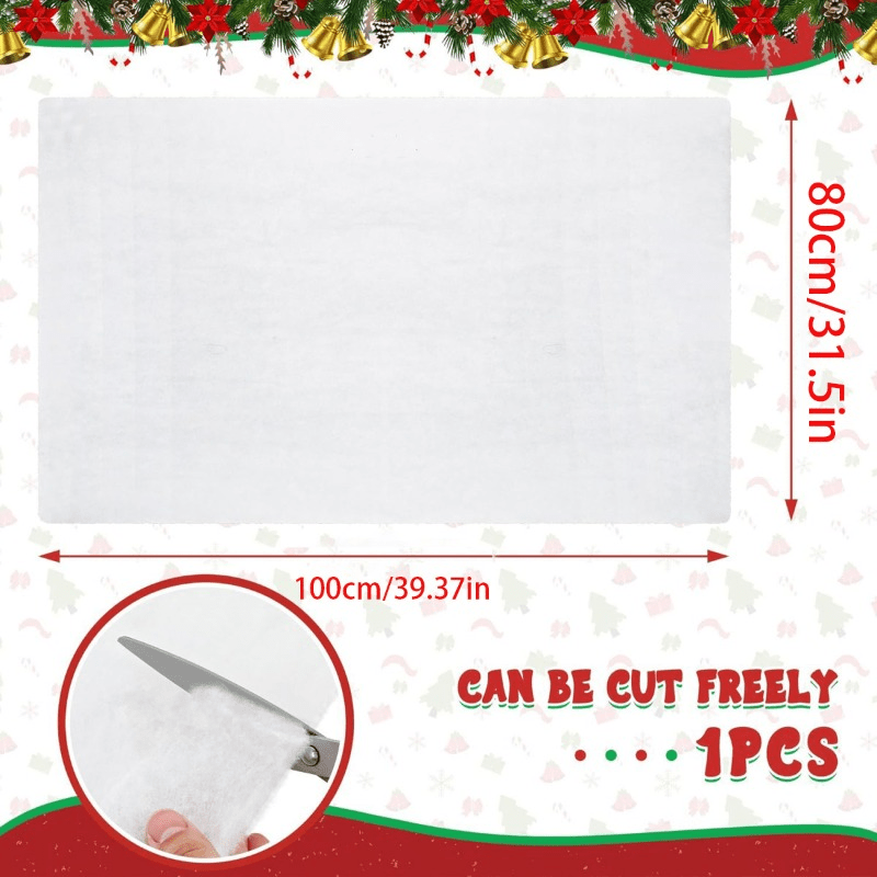 TEMU Rouleau de tapis de neige de Noël, tapis de couverture de neige artificielle, tapis de de neige et , neige artificielle non pelucheuse et