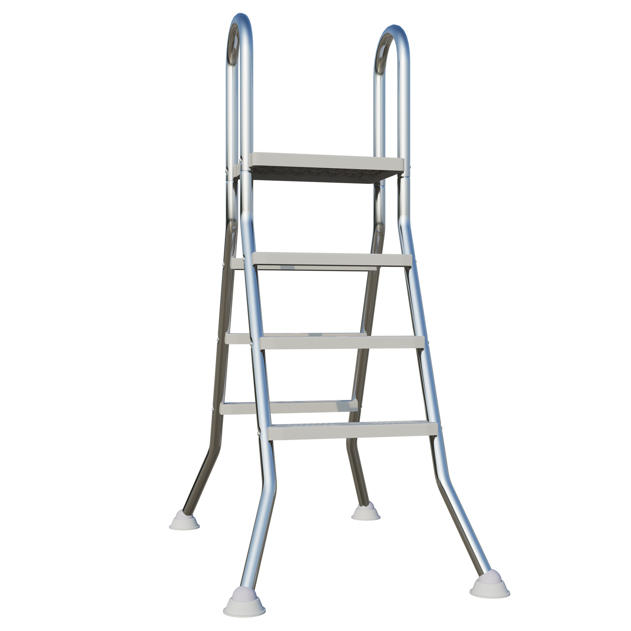 Stainless Steel Pool Ladder | Silvery, 150kg Load Capacity, Suitable For Freestanding Or Partially Sunken Pools, Brand Lzq