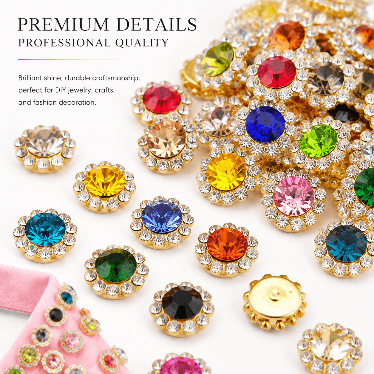 Colorful Rhinestone Studs for DIY Jewelry Crafting
