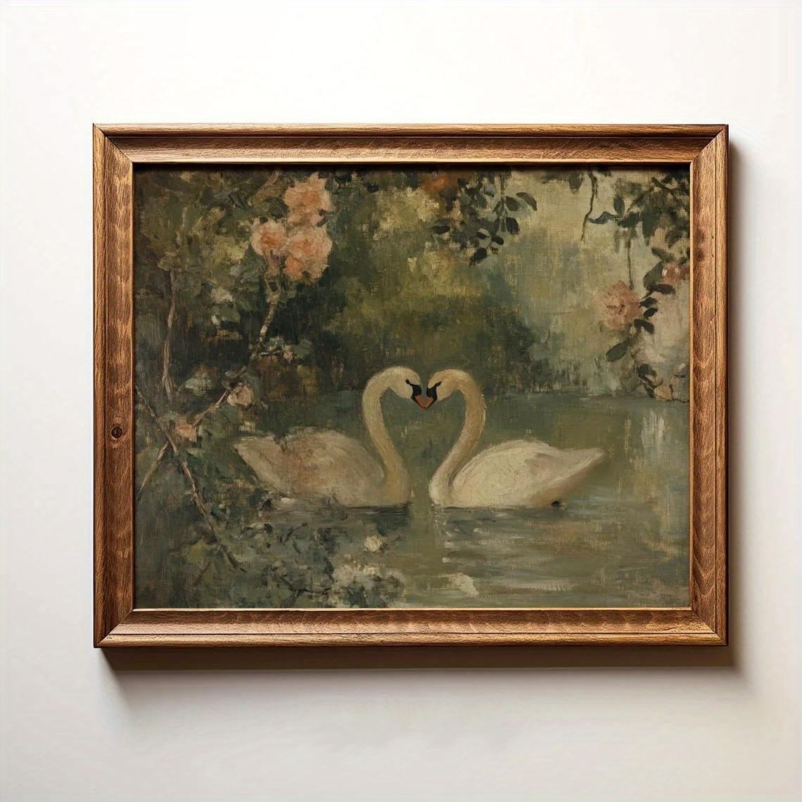 1pc wall art quote poster vintage swan oil painting   print country farmhouse decor romantic canvas painting living room decor bedroom aesthetic design gift for friends housewarming gift unframed