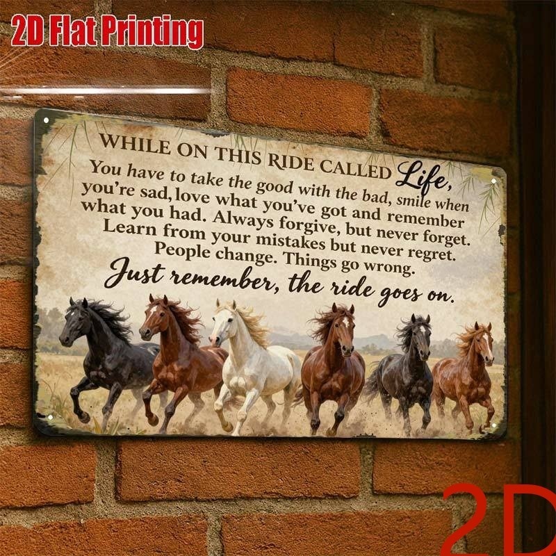 TEMU 2d Flat - 【2d Flat】 2d Flat, 2d-flat 1pc, Inspirational Horse Wall Art Decor, Creative Tin Sign Garage Decoration, Lettering, High-, , 2d Flat,