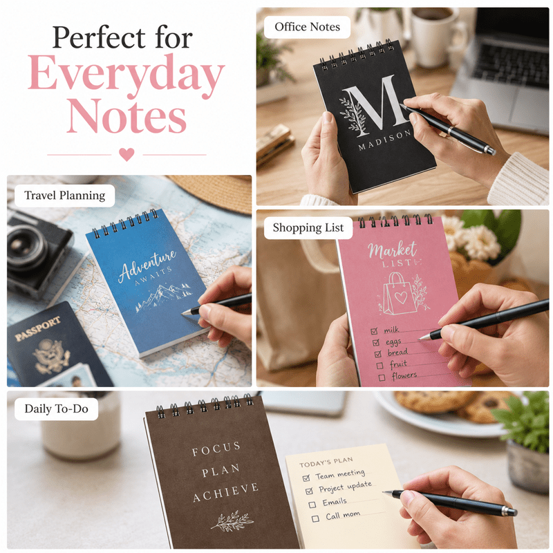 Personalized A7 Notebook, Custom Text/Logo/Photo, Portable Notepad
