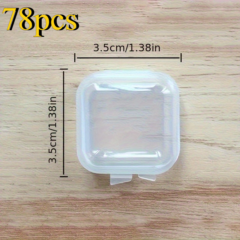TEMU 78pcs Clear Plastic Jewelry Storage Boxes With Lids Suitable For Earrings, Rings, Necklaces - Portable Multipurpose Organizer Case With Snap-
