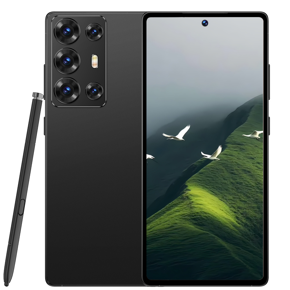 TEMU Smartphone débloqué pour voyages d'affaires, écran HD 6,8 pouces, 4 Go + 64 Go, double SIM double , déverrouillage par visage et digitale, prend