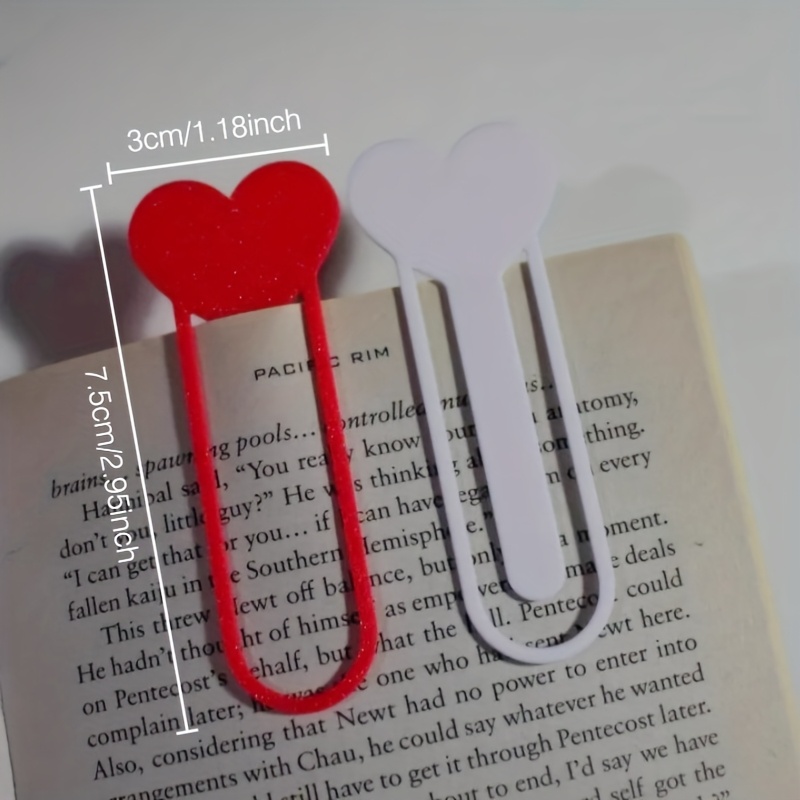 TEMU Marcapáginas Artísticos con Forma de Corazones - Con y Negro, Marcadores de Página de Plástico Resistentes son Perfectos para Entusiastas de los