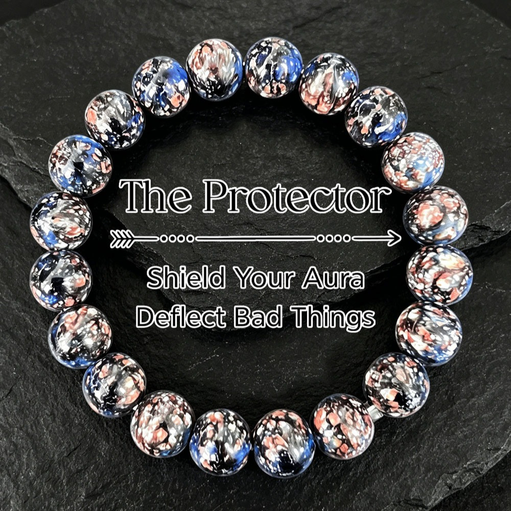 TEMU Bracciale protettivo con perline in a fiamma di vene multicolore, spirituale da regalo per la vita quotidiana delle donne