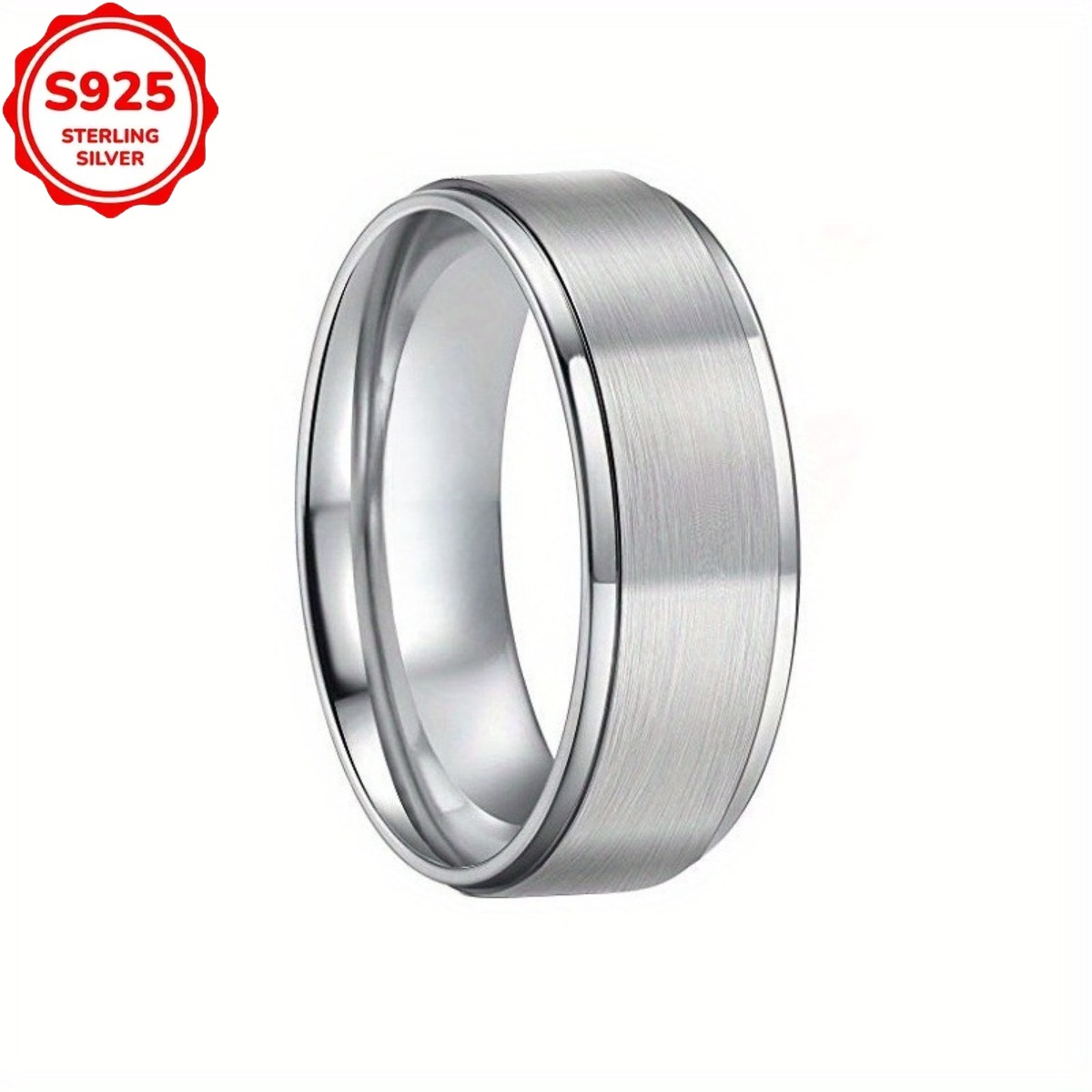 TEMU Retro Unisex Fashion S925 Silver Minimalist Ring, Wear-resistant And Scratch Resistant Single Ring, Elegant Design, Suitable For Daily Wear,