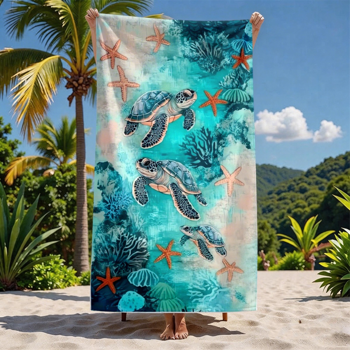 TEMU Serviette de Plage Extra Large en Microfibre Douce, -Sable, Portable, Séchage Rapide, Grande Serviette de Bain, Essentielle pour les Air et les