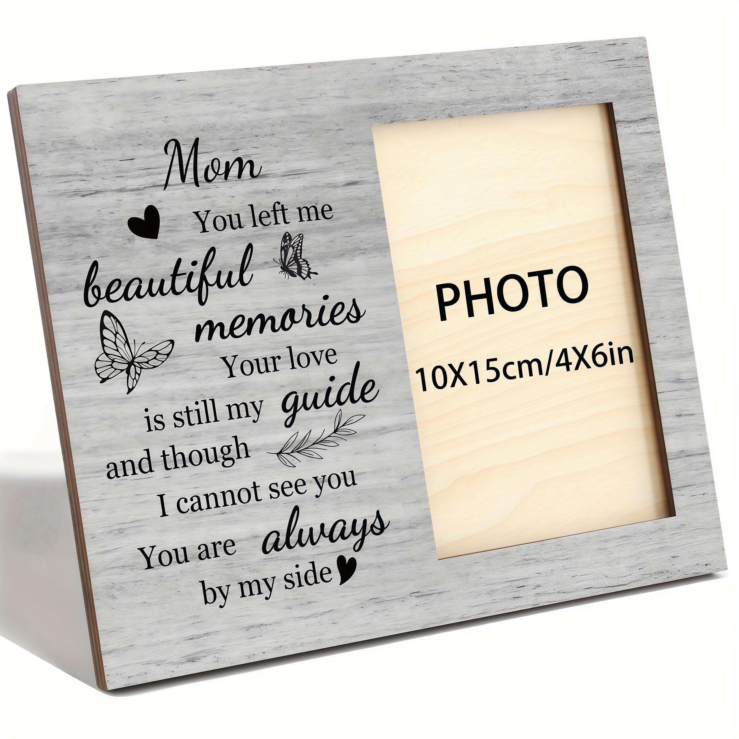 TEMU Vintage Wooden Memorial Photo Frame, Designed For Mom - In Loving Memory Picture Frame, 4x6 Inches, Suitable For Grieving Gift For Mother's