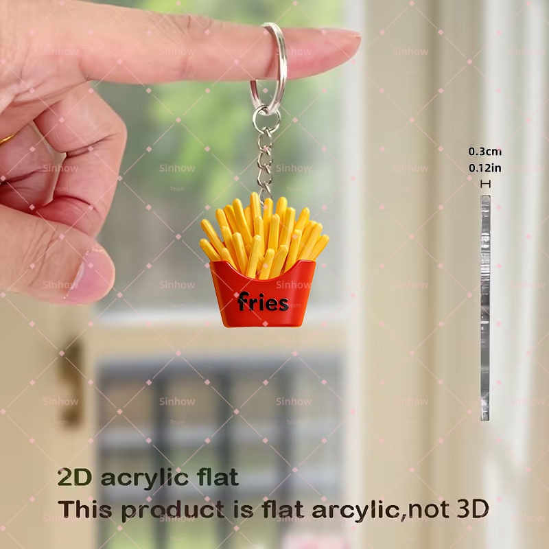 TEMU 2d Flat, 2d Flat 1pc Acrylic Keychain, Cartoon Pendant, Decorative Item, Charm, Gift For Who Love Decorating, Suitable For Home And Holiday