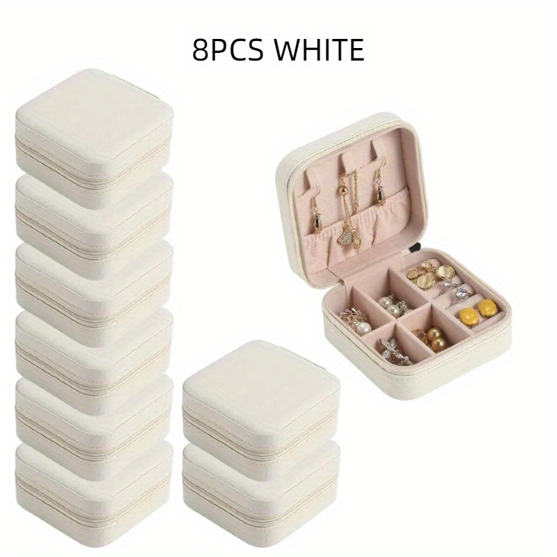 Custom 8pcs Mini PU Jewelry Box Set for Bridesmaids
