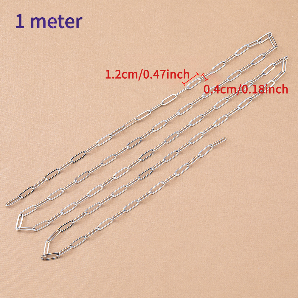 1M Stainless Steel Chain with 18K Golden Plating for DIY