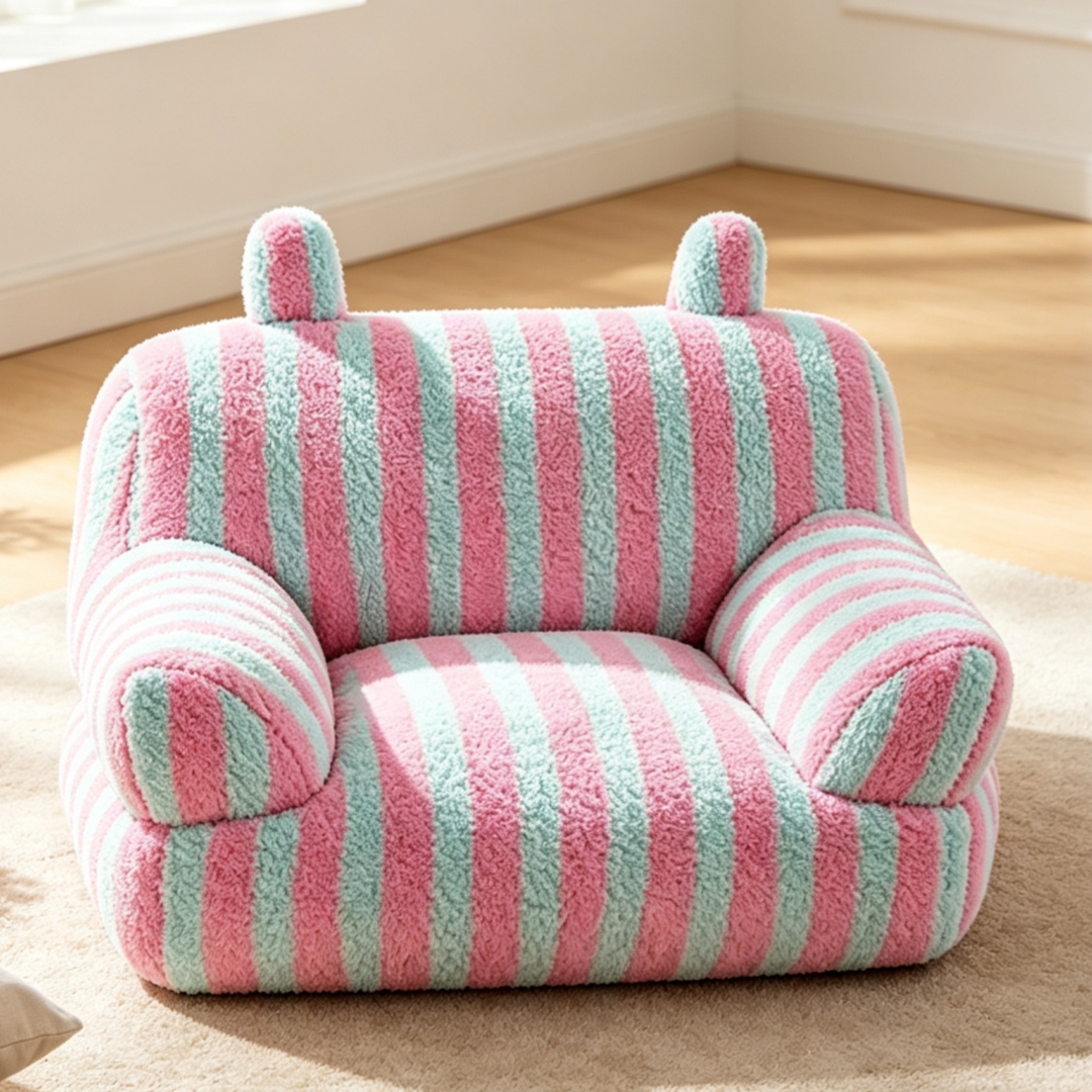 suitable for small medium dogs kittens striped fluffy ear shaped pet sofa bed house soft warm sleeping mat with     bedding for puppies puppy bed for crate or use no   Product details 7