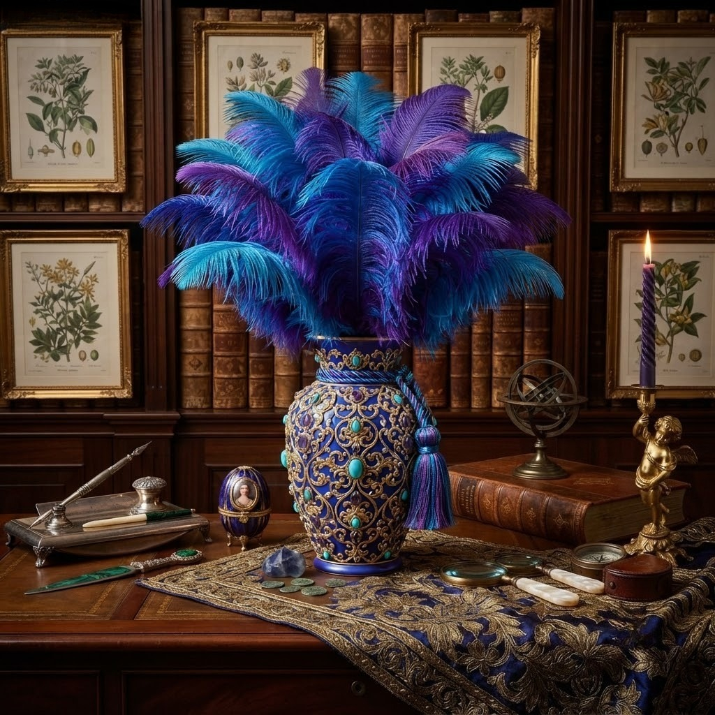TEMU 10-pack 5 Lake Blue And 5 Purple Dual-color Simulated Ostrich Feathers 7.87- Inches Fluffy Soft Decorative Feathers Suitable For Wedding Arches