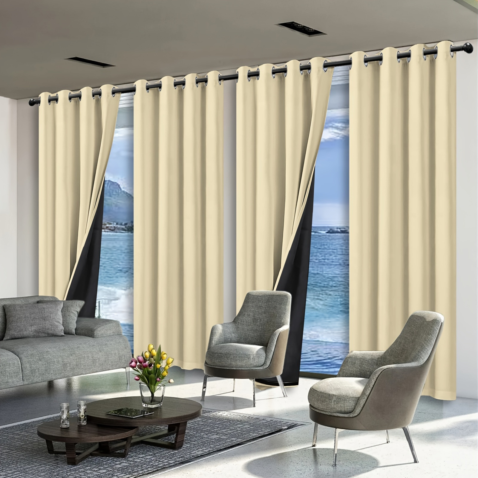 thermal window curtains six sizes