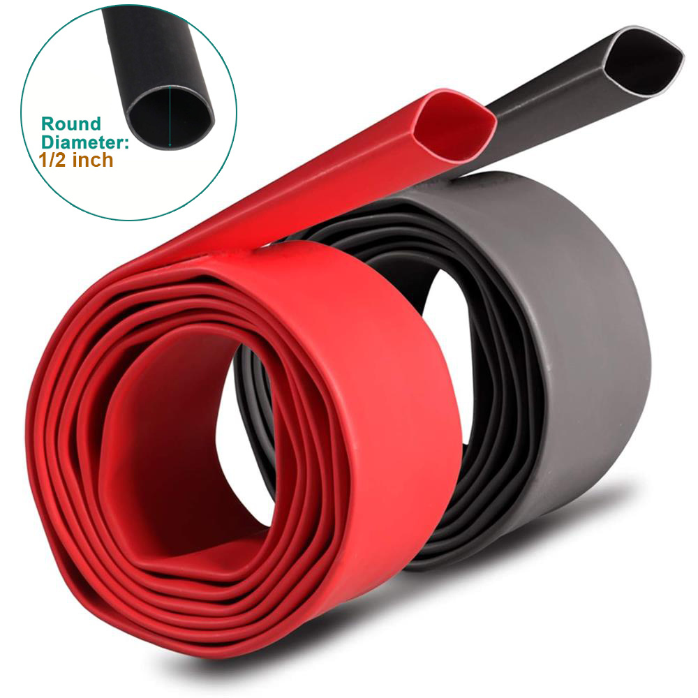 Image of 8ft/ 2.4m Length Heat Shrink Tubing Kit, 3:1 Ratio Marine Heat Shrink, Large Marine Adhesive Shrinkable Wire Wrap Tube, Insulation Sealing Cable Protector Against Corrosion And Air Leakage