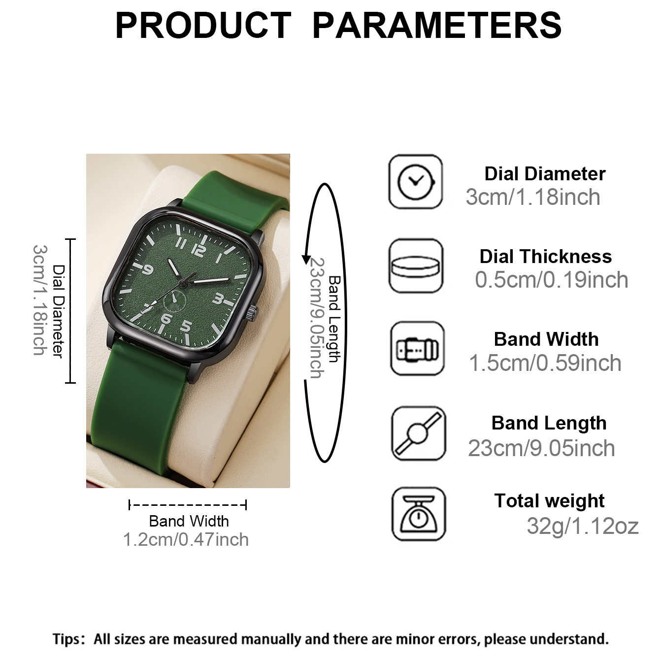 Women's Minimalist Small Square Quartz Watch, Casual Style