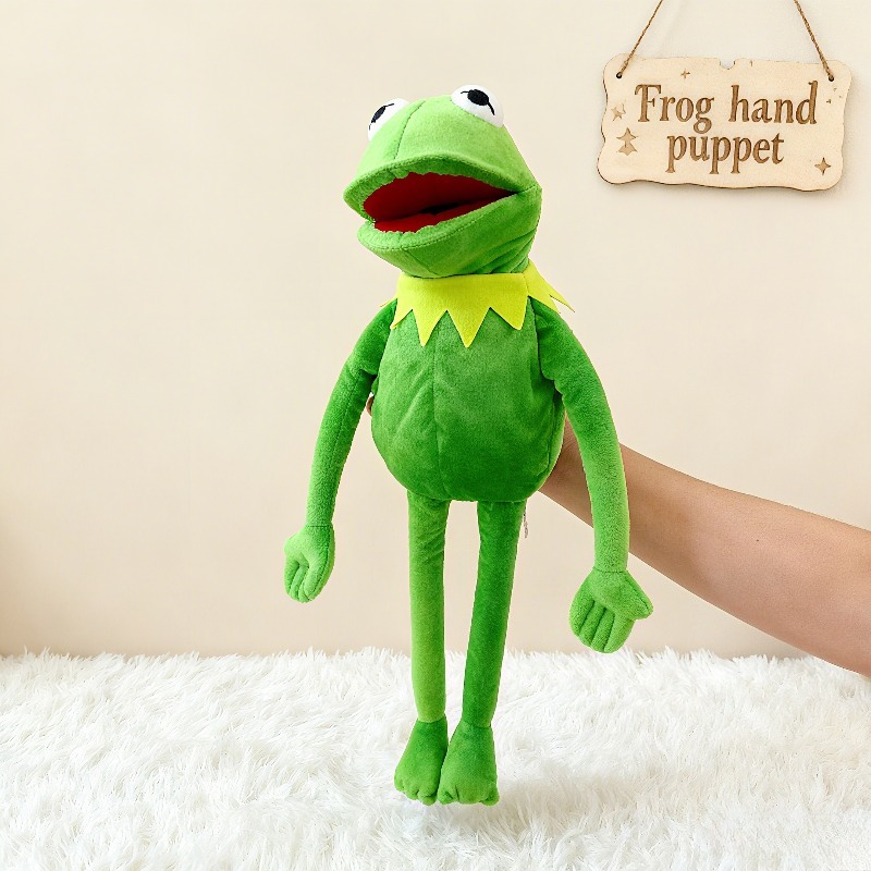 Image of Frog Hand Puppet Plush Doll, Large Frog Toy For Fun Play And Home Decor - Perfect Gift For Birthdays, Halloween, Christmas, Easter, Thanksgiving & Parties