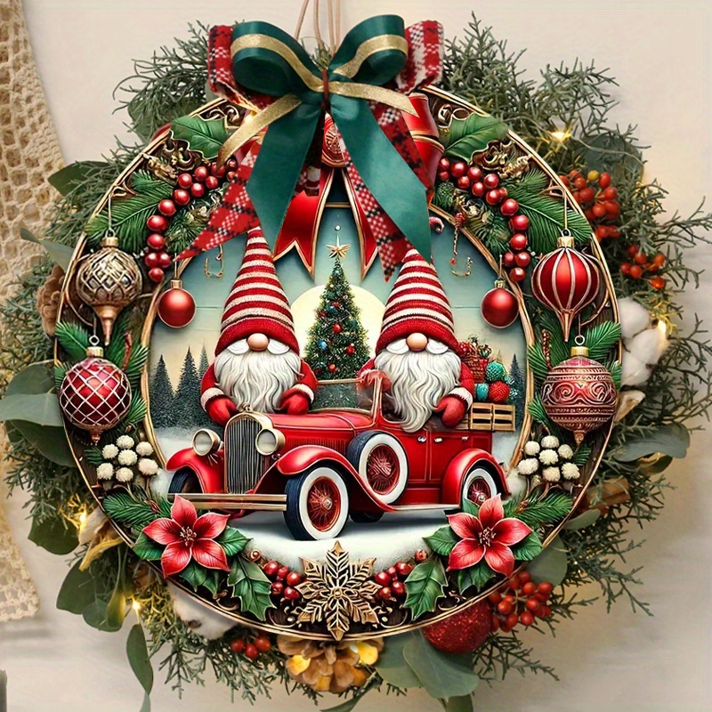 

2d Christmas Wreath: Dwarf And Wreath Of , 8- Or Decoration - Christmas , Decoration, Decoration, Christmas Tree Gardening Decoration