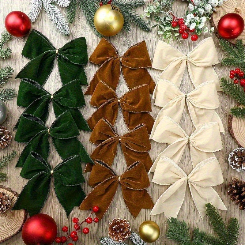 Weihnachtliche Haarspangen Mit Samt-Schleife – 2 Stück, Rot & Grün, Clip-Design, Für Damen & Mädchen