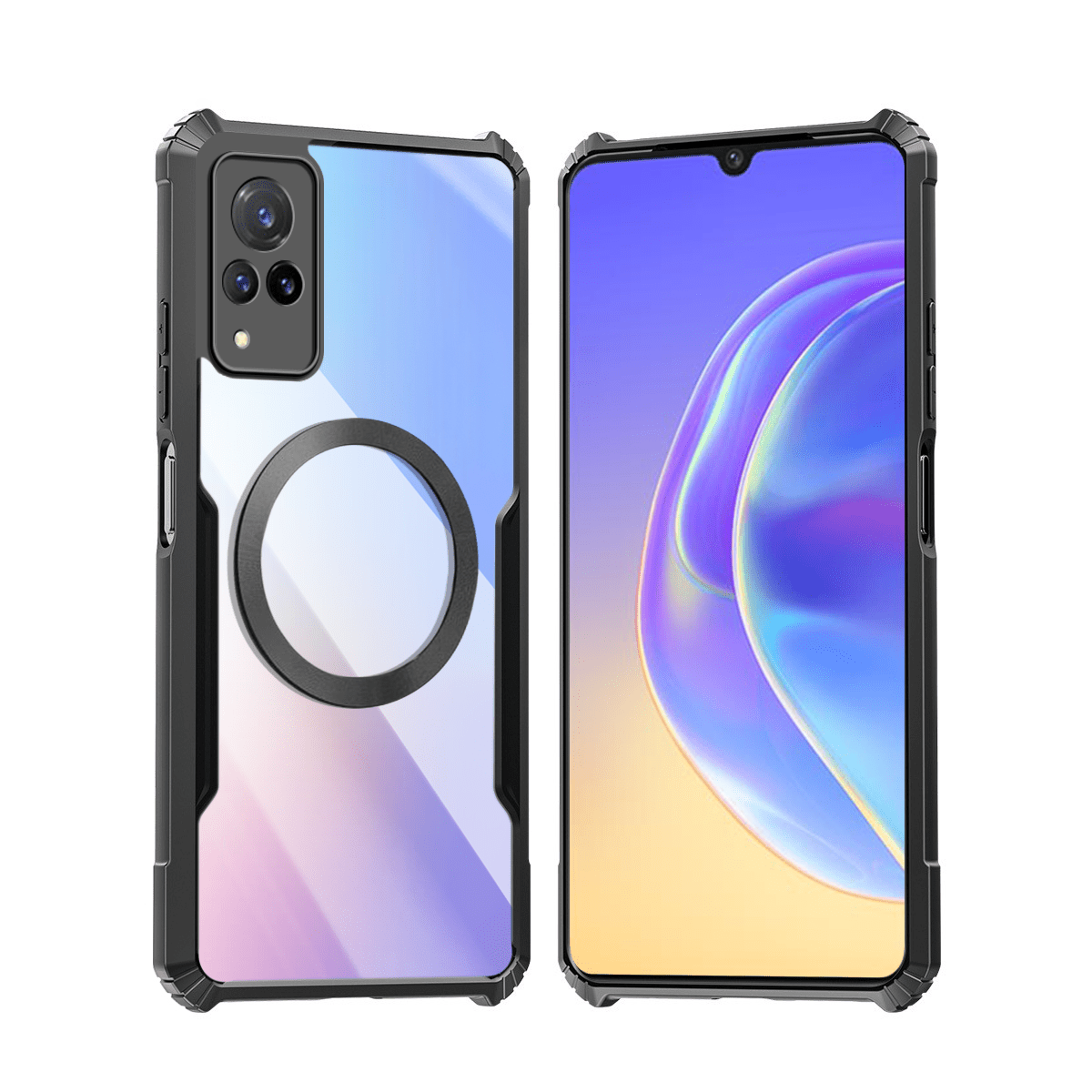 TEMU Funda para Teléfono - Fundas para Vivo V21 4G con Atracción Magnética, Material a Prueba de Golpes y Trasera Acrílica Transparente para