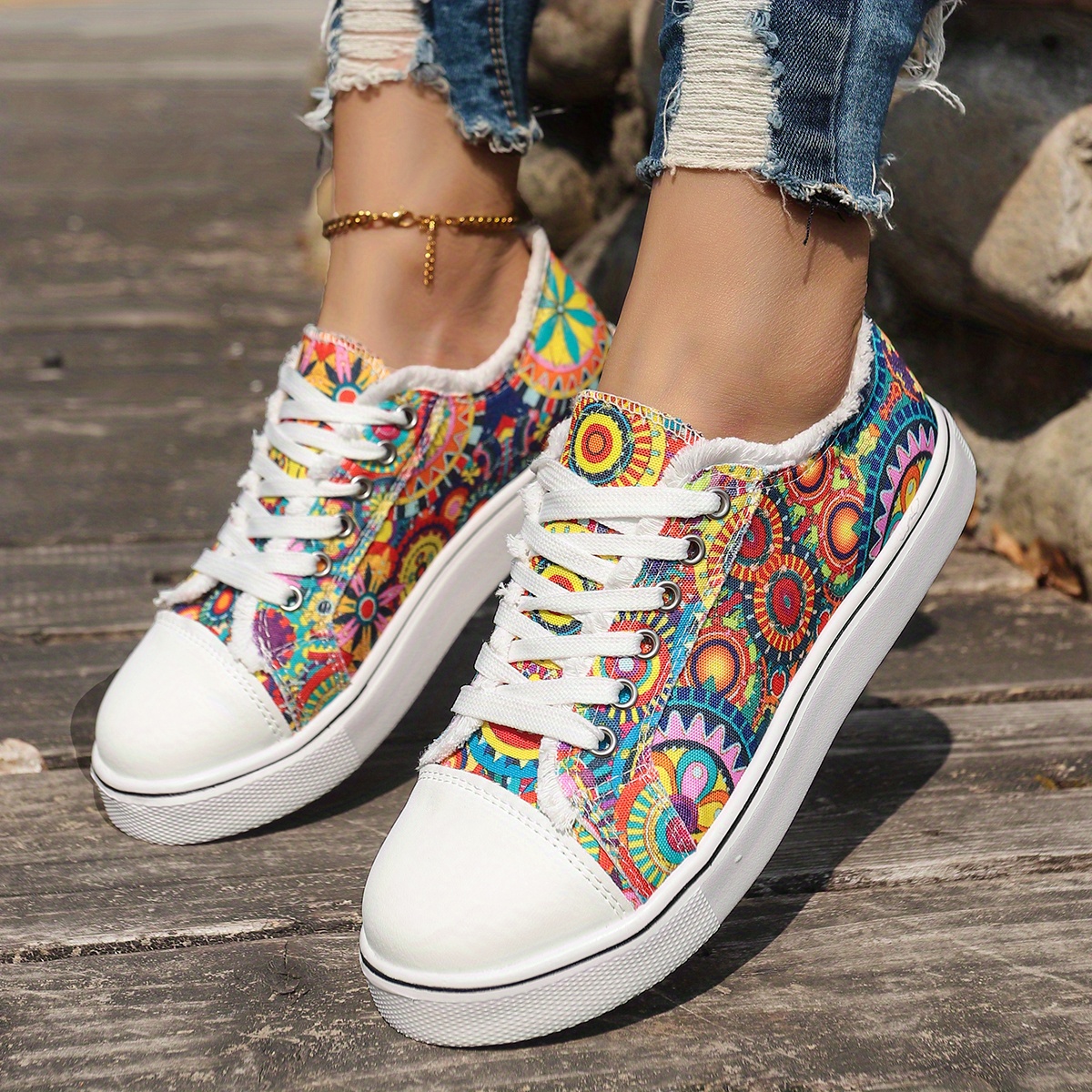 zapatillas casuales mujer diseño mandala cordones Temu Uruguay
