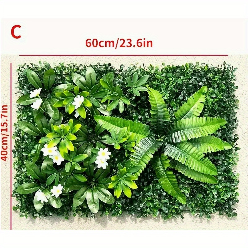 Image of Home And Garden Simulation Plant Wall Plastic Fake Lawn Suitable For Wedding And Party Outdoor Wall Decoration Background Green Plant Wall