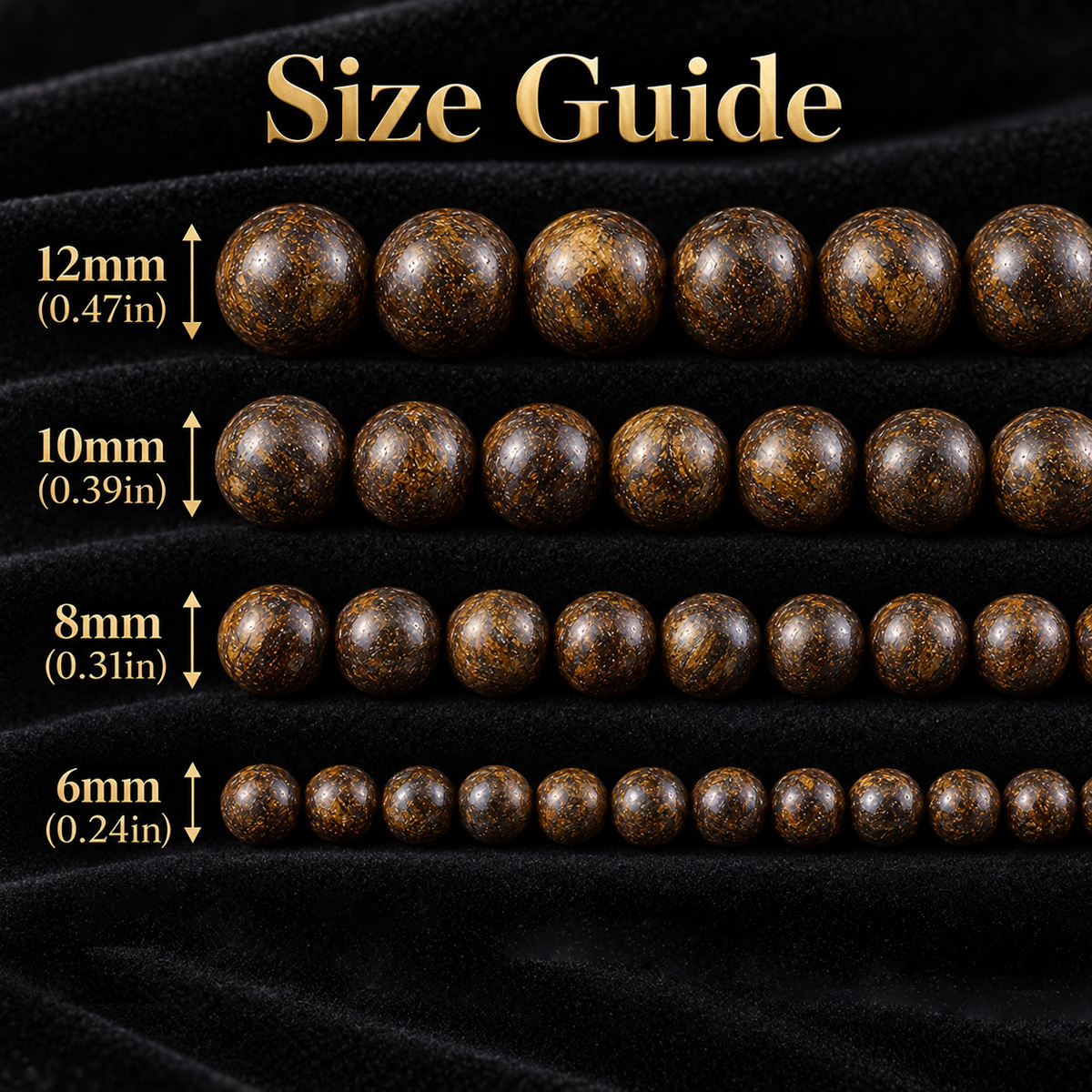 Natural Bronze-Gray Stone Round Loose Beads for DIY