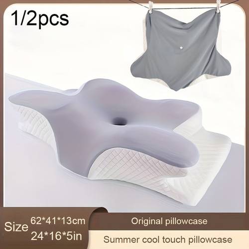 1 2pcs shaped neck pillowcase feeling pillowcase 61 41 13 large sized pillowcase machine washable scrubbable without allergens ergonomic original pillowcase with hidden zipper for easy removal and cleaning