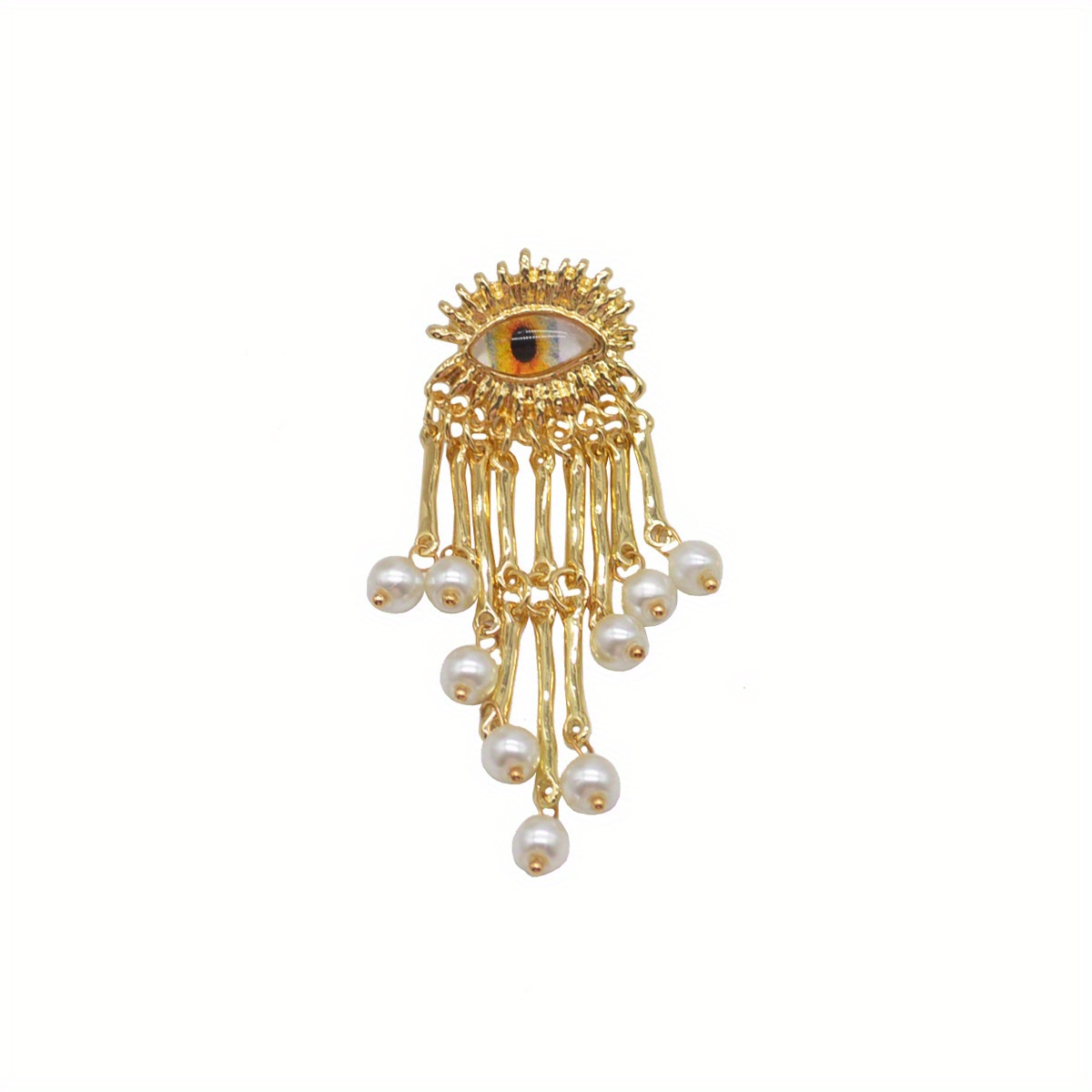 TEMU Broche Rétro Style Œil du avec Pompon d' pour Femme, Accessoire de Haute Qualité pour Costume à Fleurs sur la Poitrine