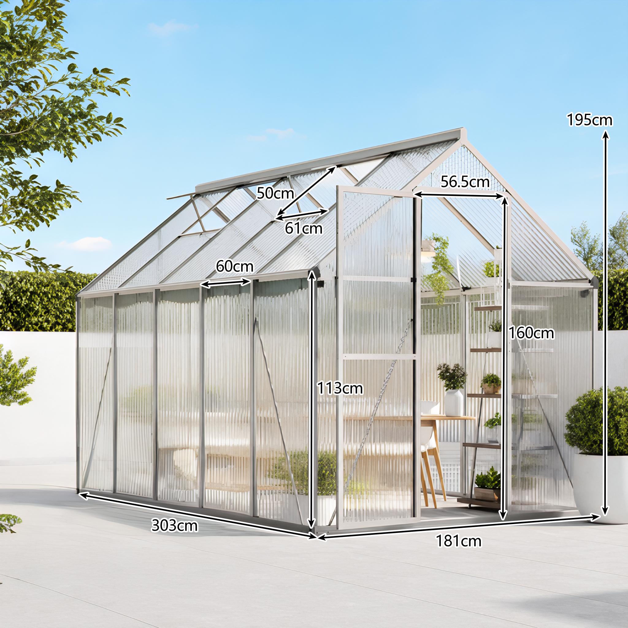 Image of Contemporary& Removable Gardenhouse From 181x303x195cm With Roof Vent Uv Panels Modern Outdoor Gardenhouse Multiple Sizes