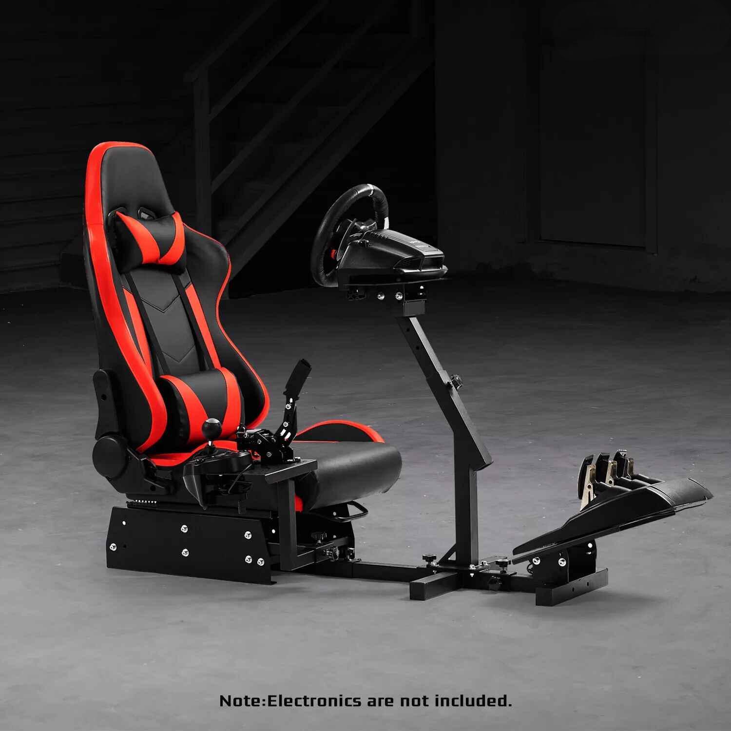 Zootopo Racing Simulator Cockpit Frame With Red Seat For Logitech G25, G27, G29, , , T80, , Racing Wheel; Wheel, Pedals, And Shifter Not