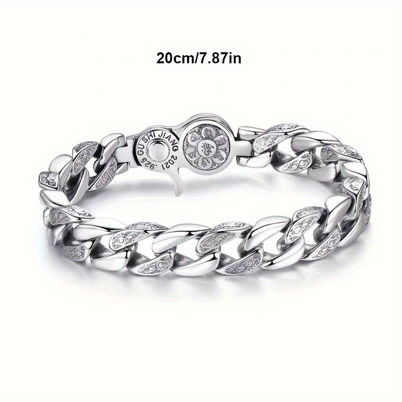 TEMU 925 [sterling Silver Bracelet] Sterling Silver Men's Fashion Bracelet - Perfect For Daily Additions, Gifts For